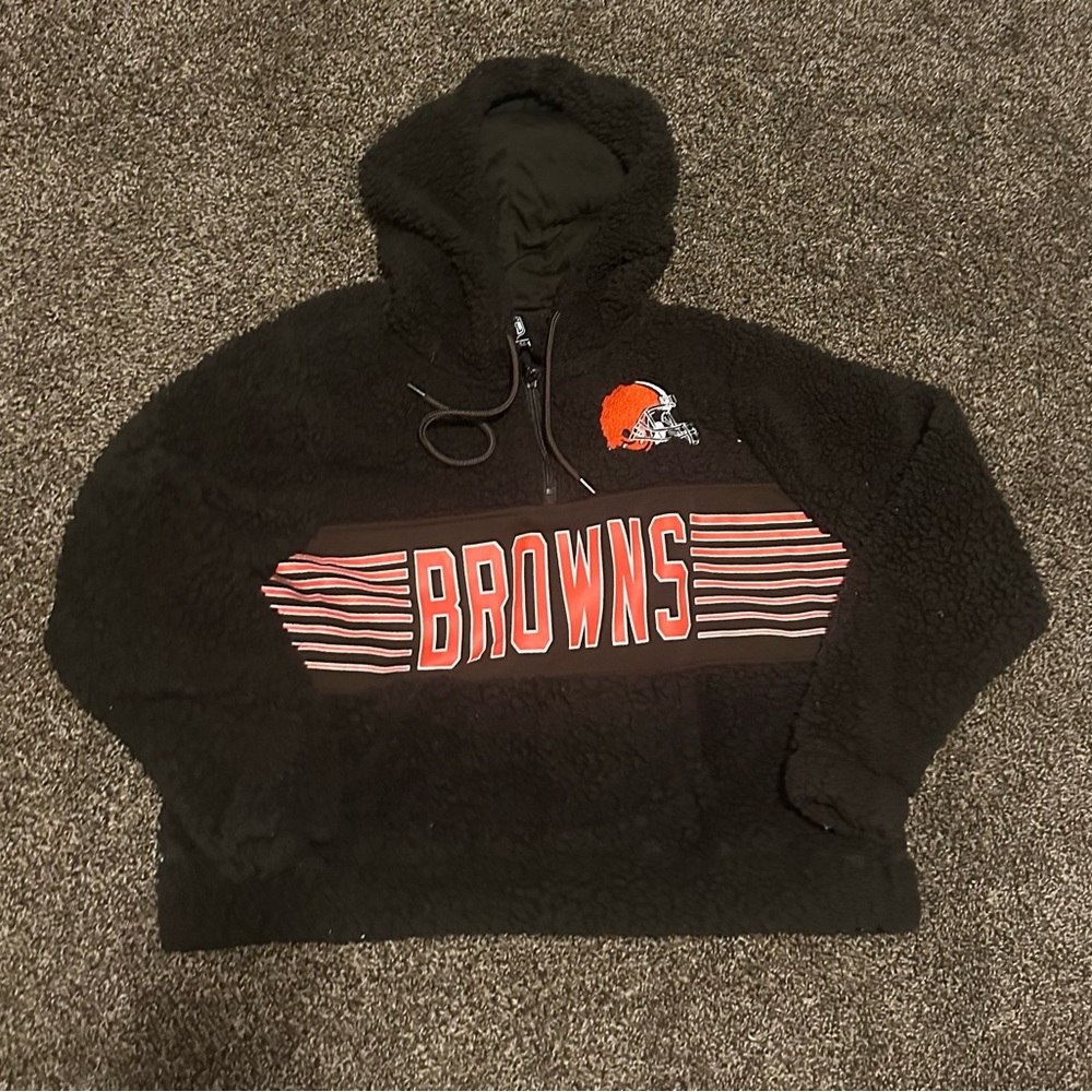 NFL Cleveland Browns Brown and Orange Cozycore Women's sherpa jacket